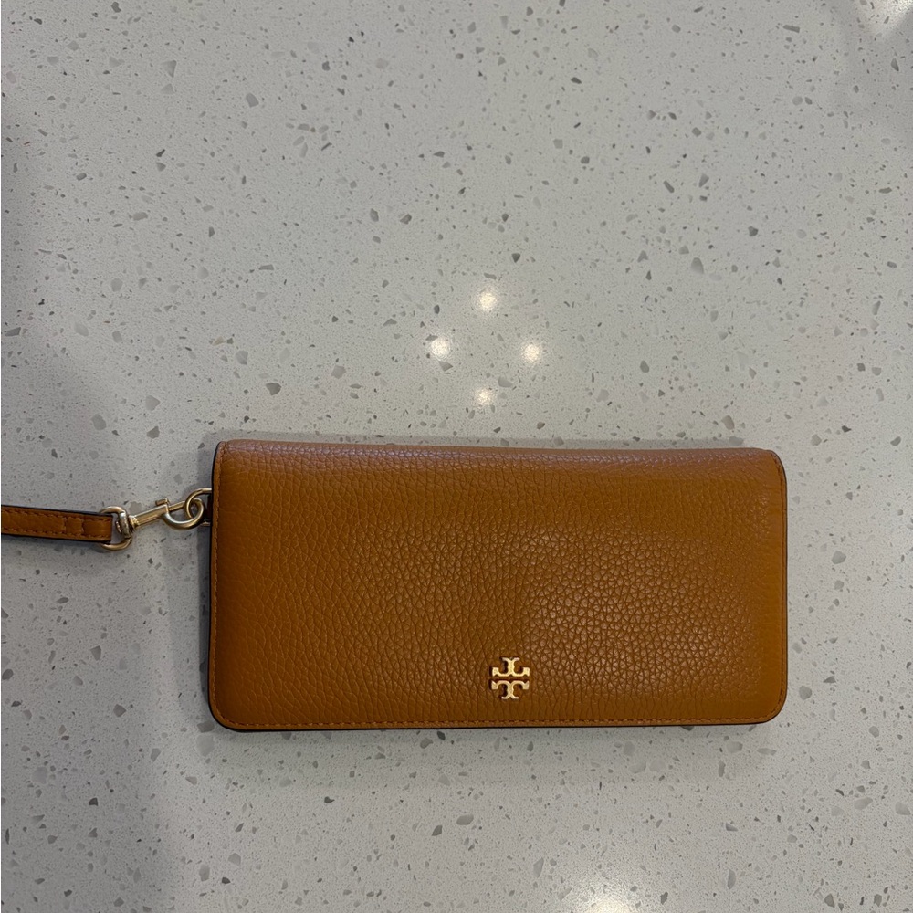 Tory Burch Blake Color-Block Leather Wallet/Wristlet 7.75” X 3.75”